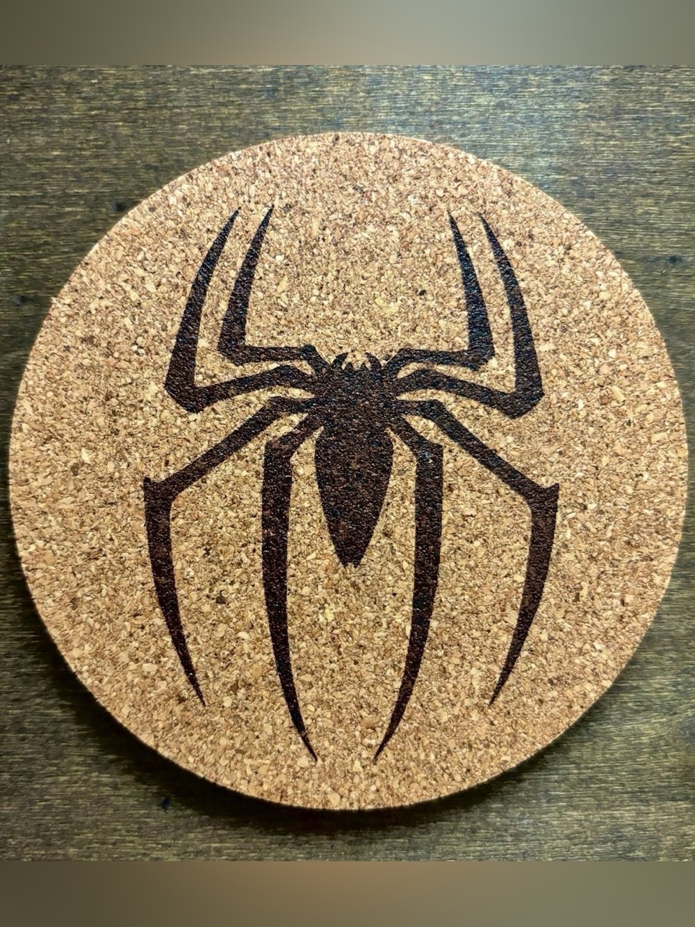 Spider-Man Tobey Maguire Logo Laser Engraved Cork Coaster